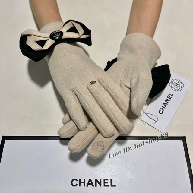 CHANEL專門店2022新款羊毛十懶兔毛內裏加絨女士手套 香奈兒懶兔毛羊毛手套 mmyj1668